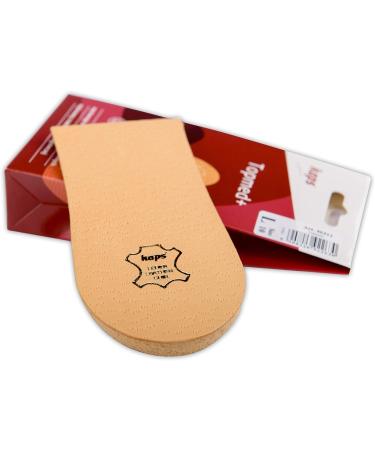 1 x Heel Raise, Heel Lift Elevator, Heel Pad, Orthotic Wedge, Many Widths and Heights, Leather Cover, Kaps Topmed Plus, Supplied to NHS, 1 Piece (Height 10 mm / 0.4 inch - Size S)
