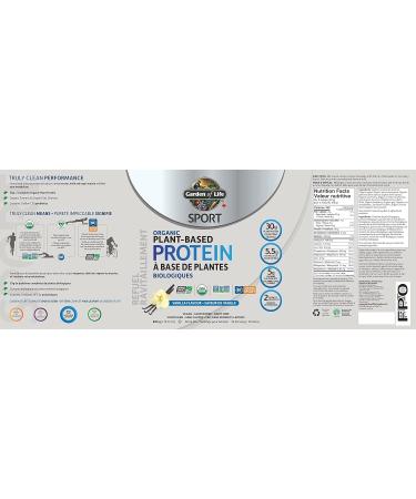 Garden of Life Sport Organic Plant Based Protein Vanilla 806g - Best Quality Muscle Recovery Supplement - Buy Online on GoSupps.com