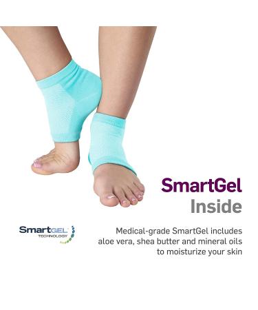NatraCure Aqua Blue Vented Moisturizing Gel Heel Sleeves for Cracked Heels and Dry Feet - Regular Size - Buy Online on GoSupps.com