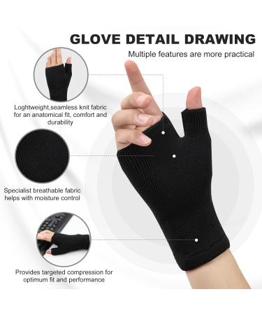 Palm Brace Wrist Support Sleeves - Carpal Tunnel Compression Pain Relief & Sports Gloves (1 Pair Black) for Men & Women - Buy Online on GoSupps.com