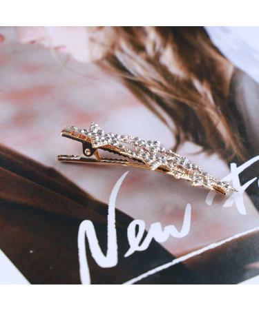 Inilbran Wedding Rhinestone Star Hair Barrette Vintage Crystal Star Hair Barrette Gold Cz Crystal Hair Pin Decorative Paved Cz Star Head Clip - Buy Online on GoSupps.com