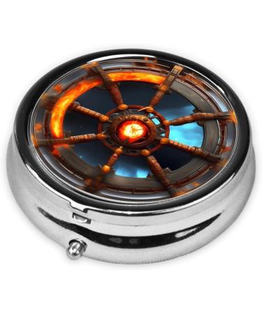 Yin Yang Shield Round Pill Box | 3 Compartment Organizer | Portable Travel Pill Case for International Shipping - Buy Online on GoSupps.com