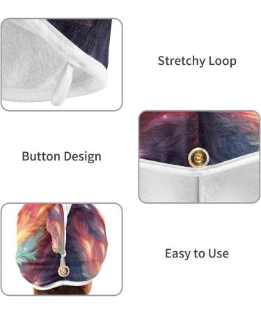 Rainbow Feather Hair Towel 2 Pack | Super Absorbent Quick Dry Hair Turbans for Women & Girls | Stylish & Functional Head Towel - Buy Online on GoSupps.com