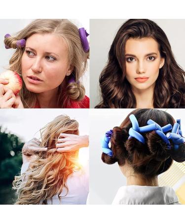 JEOPKO 10Pcs Flexi Rods for Hair Curlers Rollers Long and Short Hair Heatless Magic Sleeping Styling DIY Salon Bendy Rollers Curling Rod Flexible Rods blue purple pink yellow red - Buy Online on GoSupps.com
