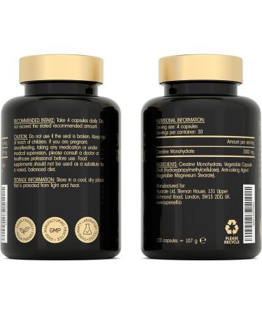 Creatine Monohydrate Tablets 3000mg - 120 Easy-to-Swallow Capsules for Men & Women - Vegan Pre-Workout Supplement for Muscle Growth - 30 Servings - Buy Online on GoSupps.com