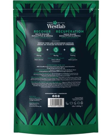 Westlab Bath Salts - Recover - Epsom Bathing Salts with White Willow Eucalyptus and Arnica Feel Revived & Ready To Go | 100% natural 100% vegan 100% cruelty-free - 1.36Kg (Packaging May Vary) - Buy Online on GoSupps.com