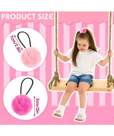 8pcs Pom Ball Hair Ties for Girls - Fluffy Pom Pom Hair Bands for Kids - Elastic Fur Ball Ponytail Holders - Hair Accessories for Women & Kids - Buy Online on GoSupps.com