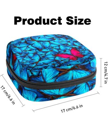 Blue Butterfly Women's Binding Bags | Tampon Storage Bag with Zip Pockets - Stylish & Functional Menstrual Organizer - Buy Online on GoSupps.com