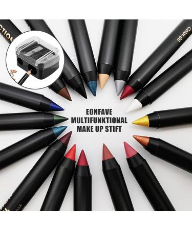 EONFAVE Colorful eyeliner water resistant set of 6 colors eye shadow eyeliner pen set matte kajal pen for women smudgeproof and longlasting eyeliner high color rendering kajal pen eye makeup - Buy Online on GoSupps.com