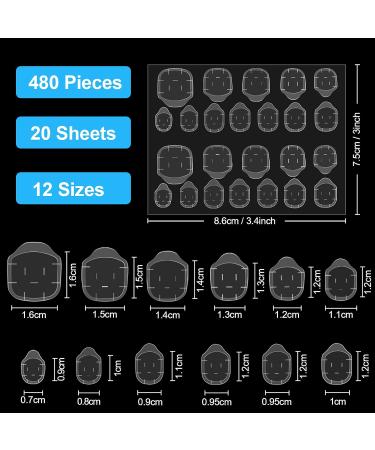 Melliex 480 PCS Transparent Nail Glue Stickers - Double-Sided Self-Adhesive Jelly Pads for False Nails | Perfect for Manicure - International Shipping Available - Buy Online on GoSupps.com