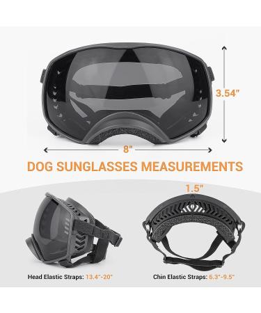 PETLESO Dog Goggles for Large Breed - Wide View Eye Protection with Adjustable Straps - Black Lens - Buy Online on GoSupps.com