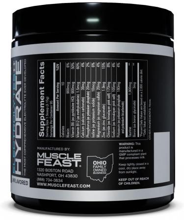 Muscle Feast Skin Hydrating Sugar Free Electrolytes - Keto-Friendly Zero Calorie Nutritional Supplement for Muscle Cramping Unflavored 300g (95 Servings) - International Shipping Available - Buy Online on GoSupps.com