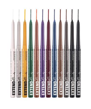 Dioeazh Eyeliner pencil set gel eyeliners | 12 colors Waterproof eyebrow pencils - Long-lasting gel pens smudge-proof cosmetics for girls