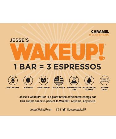 WAKE UP! Caffeinated Caramel Protein Bars - Gluten Free Vegetarian 350mg Caffeine (Pack of 6) - Boost Focus & Clarity - Kosher Snack - Buy Online on GoSupps.com