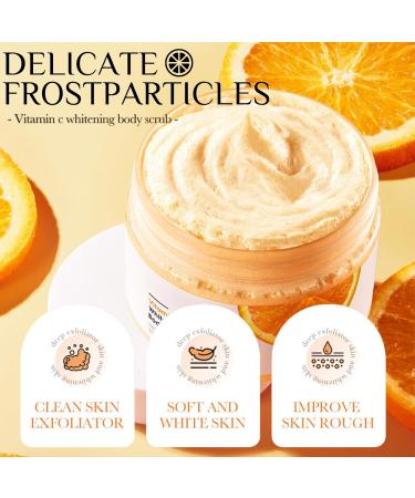 Body Exfoliator - Body Scrub Exfoliator - Vitamin C Exfoliating Body Scrub - Orange Extract Body Exfoliator Scrub - Hydrating Body Skin Care - Whitening Nourishing Smooth Skin 120g - Buy Online on GoSupps.com
