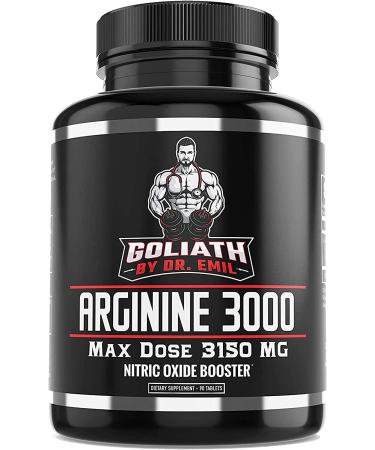 Dr. Emil - L Arginine (3150mg) Highest Capsule Dose - Nitric Oxide Supplement for Vascularity, Endurance and Heart Health (AAKG and HCL) - 90 Tablets