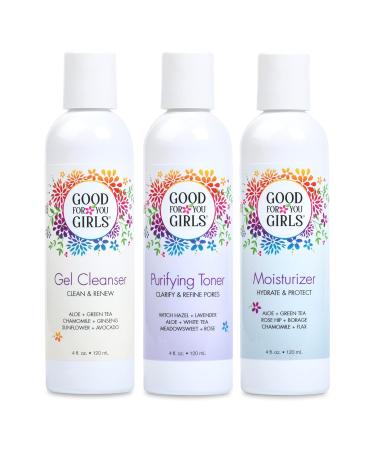 Good For You Girls Three Step Skincare Gift Set - Gel Cleanser Purifying Toner & Moisturizer | International Shipping - Buy Online on GoSupps.com