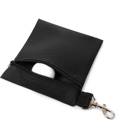 BuyAgain Golf Tee Pouch - Professional Zipper Golf Tee/Ball Bag with Metal Lobster Claw Clip - Black - Buy Online on GoSupps.com