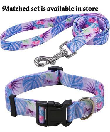 Shop Mihqy Adjustable Dog Collar - Soft & Comfortable Bohemian Design for All Sizes | Monstera Flower Pattern - Buy Online on GoSupps.com