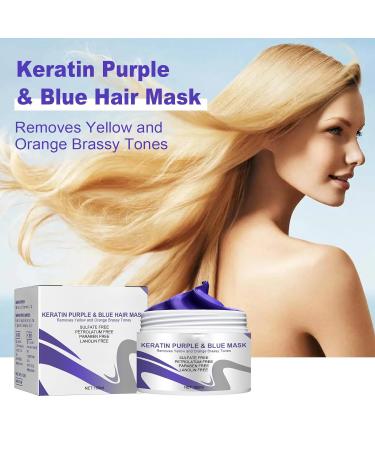 Keratin Purple Hair Mask for Blonde & Bleached Hair - Deep Conditioning Removes Copper & Yellow Tones Soothes & Moisturizes - Buy Online on GoSupps.com