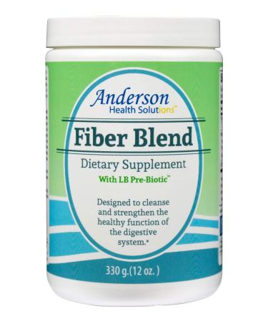 Anderson Fiber Blend with LB Prebiotic Premium All Natural Fiber Supplement Psyllium and Apple Pectin Fiber Powder Colon Cleanse Supports Healthy Gut Cholesterol and Blood Sugar 12 Ounces