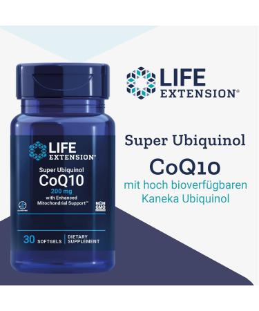 Life Extension Super Ubiquinol 200mg with Shilajit - Kaneka-Q10 30 Softgels Gluten Free Non-GMO Laboratory Tested - Boost Energy & Heart Health - Buy Online on GoSupps.com