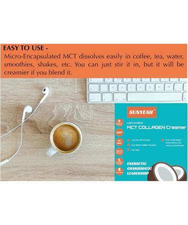 SUNYEAH MCT Collagen Coffee Creamer Powder Keto Collagen Creamer 68 Servings Sugar-Free Pure Coconut C8 C10 MCT Oil Powder mixed with Marine Collagen Peptides (Unflavored 680g) Unflavored 680 g (Pack of 1) - Buy Online on GoSupps.com