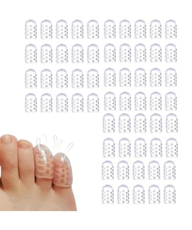 40PCS Silicone Anti-Friction Toe Protector Gel Toe Protectors Breathable Little Toe Covers Toe Sleeves for Corns Blisters and Pain Relief (60pcs)