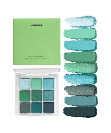 G n rique Green Eyeshadow Palette Avocado Eyeshadow Palette 9 Pigmented Colors | Professional Stage Glitter Eye Makeup Waterproof And