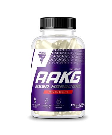 Trec Nutrition - AAKG Mega Hardcore - 120 pcs. Capsules highly effective AKG supplement with L -arginine & alpha ketoglutarate for muscle building and relaxation optimal nutrient absorption 120 (1 Pack)