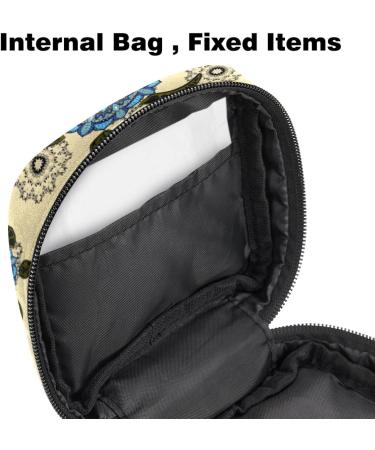 Portable Turtle Mandala Floral Sanitary Napkins Storage Bag for Teen Girls & Women - Menstrual Cup Pocket with Zip - Colorful & Practical Travel Organizer - Buy Online on GoSupps.com