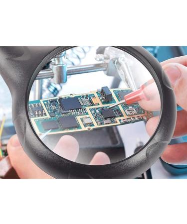 Desktop Magnifier 10 Times with Power Stand Multi-Purpose Magnifying Glass Metal Structure with Auxiliary Clip Suitable for Mobile Circuit Board Repair Made in China - Buy Online on GoSupps.com