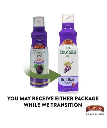 Pompeian Grapeseed Oil Non-Stick Cooking Spray 5 Fl Oz - Gluten Free, Non-GMO, Ideal for Stir-Frying, Grilling, and Sauteing - Single Bottle - Buy Online on GoSupps.com