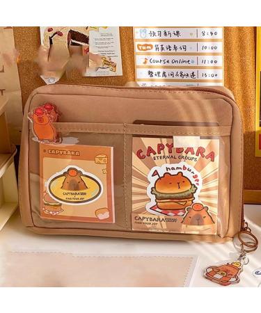 Flip Top Pencil Case Capybara Pencil Case Capybara Transparent Children's Pencil Case Multi-Layer Large Capacity Capybara Pencil Case (Brown) - Buy Online on GoSupps.com