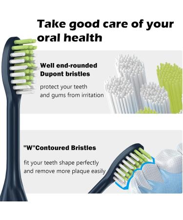 8 Pack Midnight Navy Blue Replacement Toothbrush Heads Compatible with Philips Sonicare One BH1022/05 - Buy Online on GoSupps.com