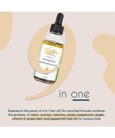 9 in 1 Natural Hair Growth Strengthening Oil - 2 Fl Oz. - Buy Online on GoSupps.com