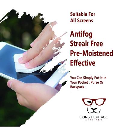 Lions' Heritage Anti Fog Spray for Lens & Glasses | Long Lasting 300 Pumps | Safe for Anti Reflective Lenses & All Types, with Microfiber Cloth - Buy Online on GoSupps.com