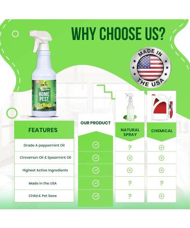 Peppermint Oil Bug Spray 16oz - Non-Toxic & Pet Safe Insect Repellent | Ant, Roach, Spider Control | Essential Oil Blend for Home Pest Control - Buy Online on GoSupps.com