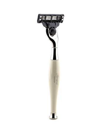 Haryali London Men's 3 Blade Razor with Ivory Handle for Beard and Mustache - Buy Online on GoSupps.com