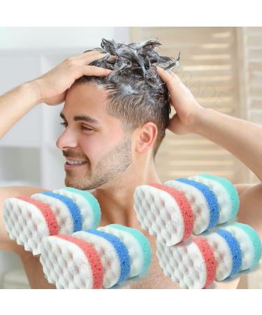 Exfoliating Bath Sponge Set for the Whole Family - 12 Pack - Dual Sided Scrubber for Smooth and Exfoliated Skin - Men, Women, Kids - Buy Online on GoSupps.com