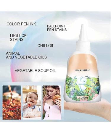 Skoulazeo 2 Clothing Stain Remover | 200mL Clothes Oil Stain Remover | Clothes Cleaning Agent for Home Dorm Apartment Hotel School for Bed Sheet Clothes 2 Pcs a - Buy Online on GoSupps.com