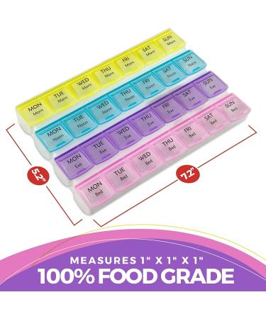 2 Pack Weekly Pill Organizer- 4-Times-a-Day Pill Planner with Daily Compartments - Travel Friendly Medication Reminder - Buy Online on GoSupps.com