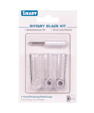 Likart 2 Pcs Rotary Blades Replacement kit for Cricut Maker 3/Maker,Likart Rotary Blade Perfect for Heavier Fabrics Like Denim,Burlap and More, Blade Tip Only