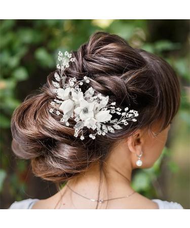 Serveyou Bridal Hair Accessories Wedding Hair Pieces for Brides Wedding Crytsal Flower Hair Comb Hair Jewels Fits for Wedding Bridal Shower Baby Shower Engagements Parties Proms - Buy Online on GoSupps.com