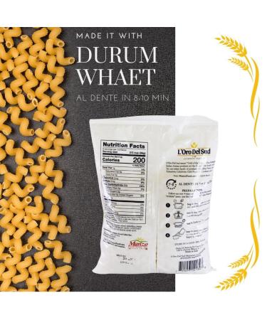 L'Oro del Sud Cavatappi Pasta (10x16 Oz) - Premium Quality Italian Pasta, Non GMO, Vegan, Kosher Certified - Buy Online on GoSupps.com
