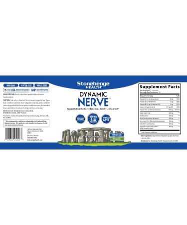 Stonehenge Health Dynamic Nerve Supplement - Support Nerve Function with ALA Benfotiamine & B Complex for Hands Feet & More | International Shipping Available - Buy Online on GoSupps.com