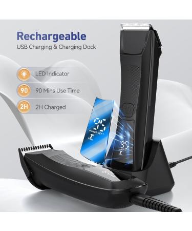 Premium Waterproof Electric Groin & Body Hair Trimmer for Men | Rechargeable Ceramic Blade Groomer | Ideal Ball & Pubic Hair Shaver - Buy Online on GoSupps.com