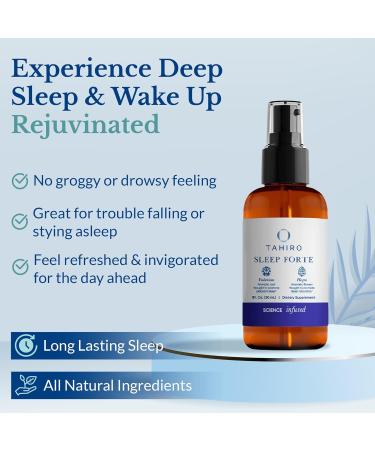 TAHIRO Vegan Sleep Spray Forte - Fast Absorption & All-Night Sleep Support - Non-GMO Vegan Gluten-Free - Improve Sleep & Fall Asleep Faster (30 Doses) 1 Ounce - Buy Online on GoSupps.com