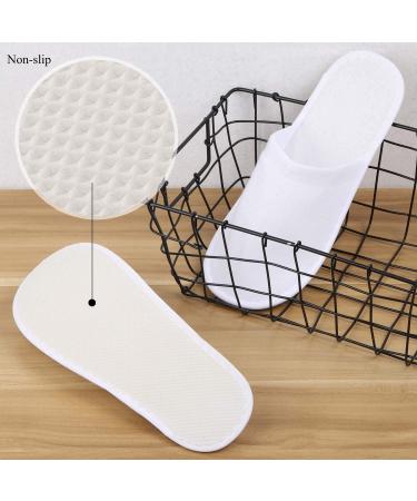 24 Pairs of White Disposable Spa Flip-Flop Slippers for Hotel Guests - Unisex Closed Toe Design for Super Comfort - Buy Online on GoSupps.com