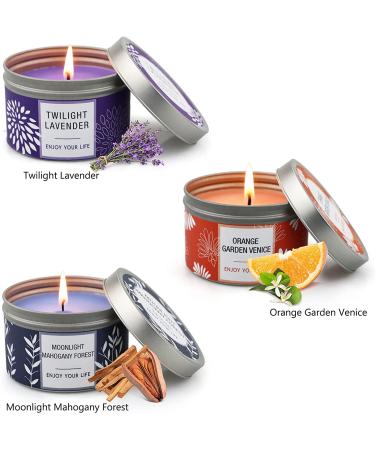 Scented Soy Candles Set - 100H Long Lasting Aromatherapy | Lavender, Orange Blossom, Mahogany Scents - Women's Gift - 3 Pack 6.2 Oz Jar Candles - Buy Online on GoSupps.com